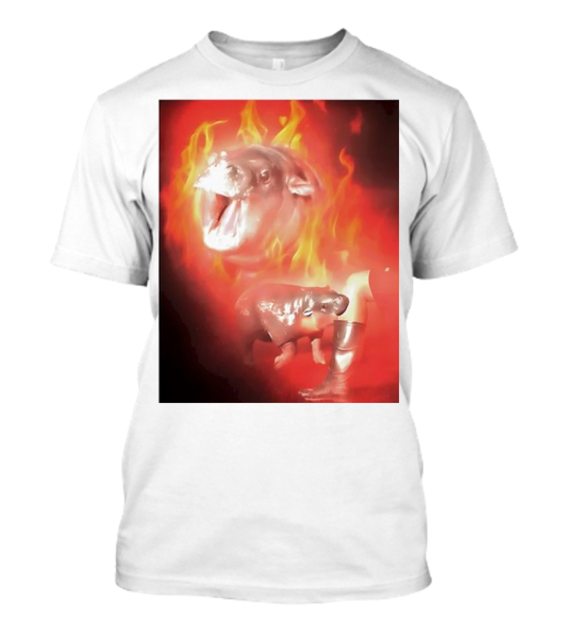 Moo Deng Bouncy Pig Thai Fire Cute Baby Hippo T-Shirt