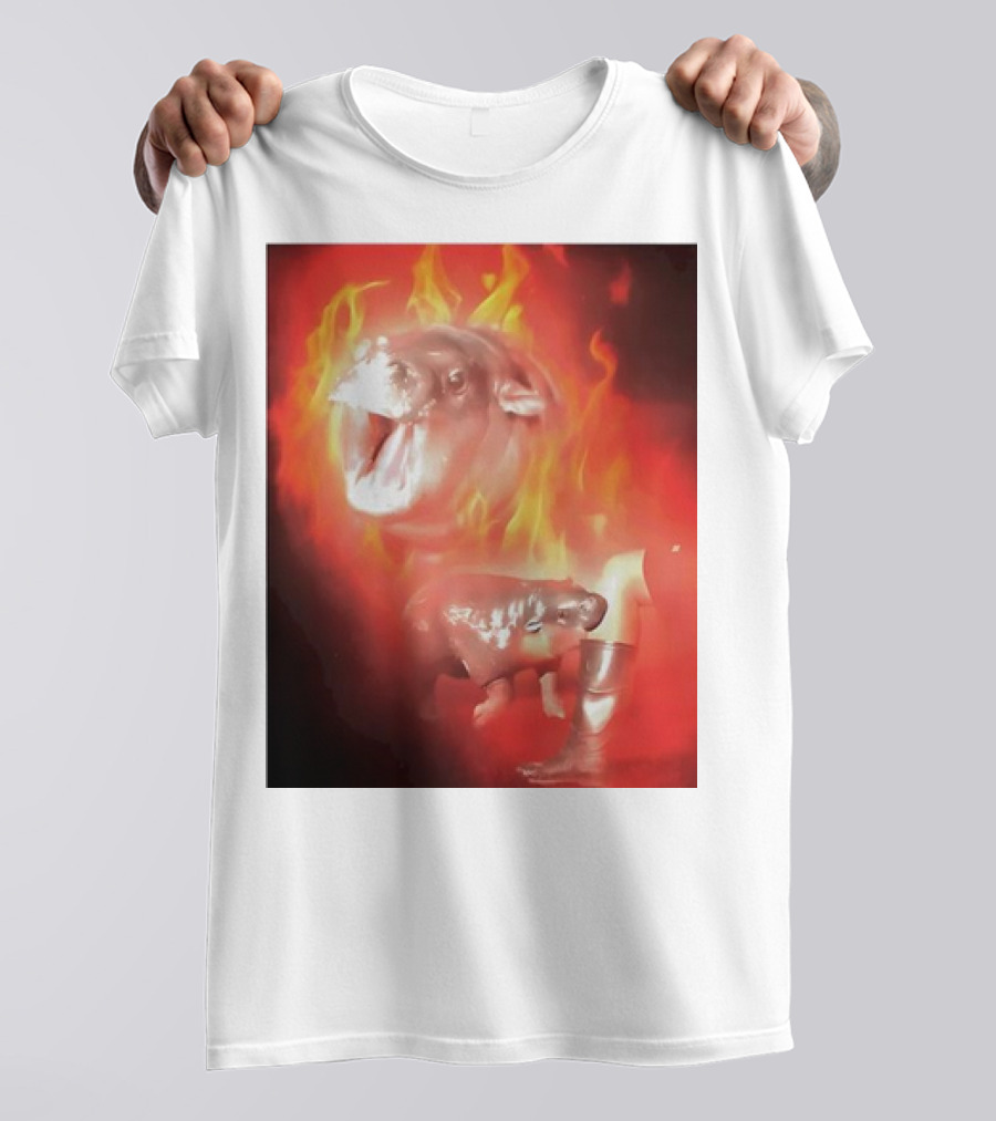 Moo Deng Bouncy Pig Thai Fire Cute Baby Hippo T-Shirt