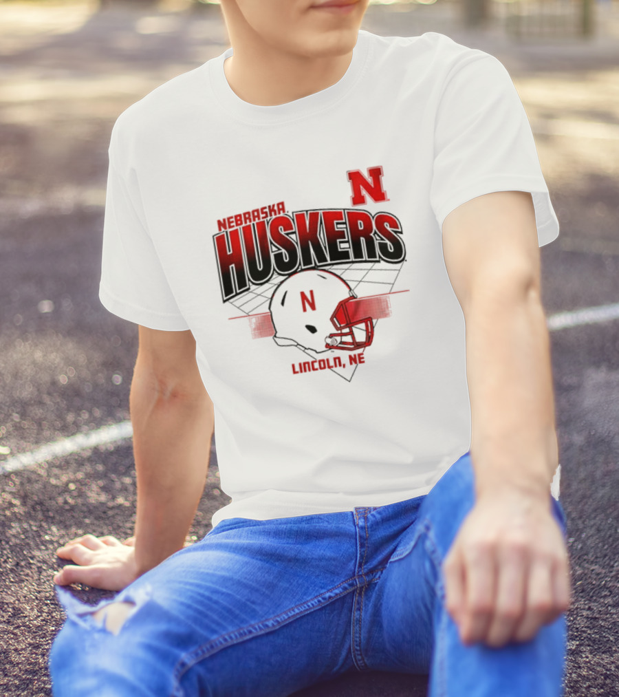 Nebraska Huskers Football Helmet Lincoln NE Grid Nebraska Licensed T-Shirt