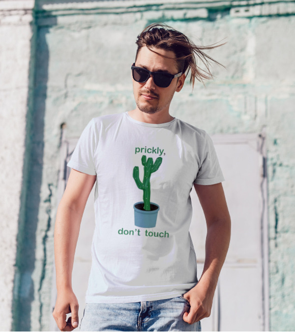 Prickly Don't Touch Cactus Cartoon Meme T-Shirt