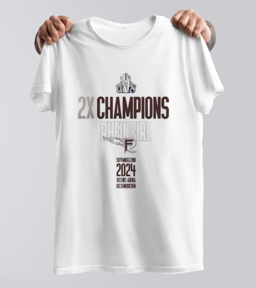 2X Champions Rhein Fire CG 2024 September 22nd Veltins Arena Gelsenkirchen T-Shirt