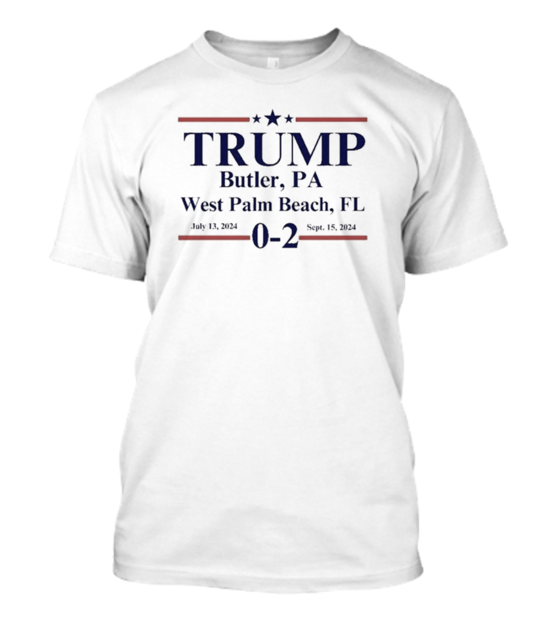 Trump 0-2 Butler, PA West Palm Beach, FL July 13, 2024 Sept. 15, T-Shirt