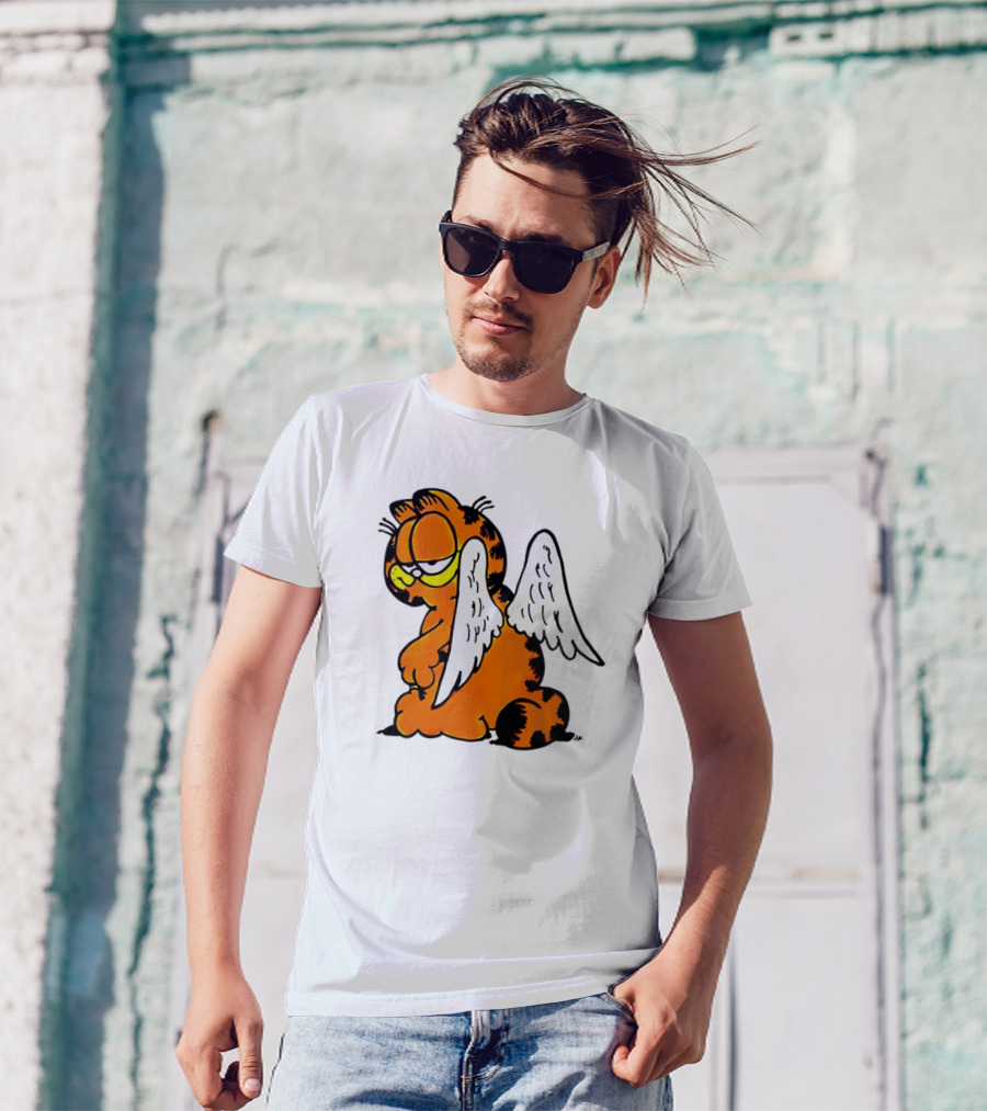 Angel Garfield Funny Vintage Comic Character With Wings T-Shirt