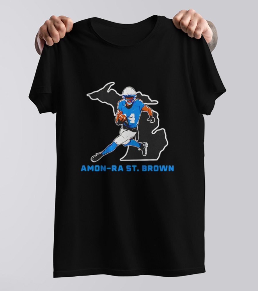 Amon-Ra St. Brown Detroit Lions Star Michigan Vintage T-Shirt