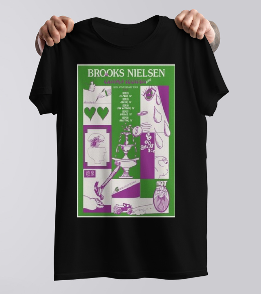 Brooks Nielsen Chinese Fountain 10th Anniversary Tour Hearts Heads Good Advice T-Shirt