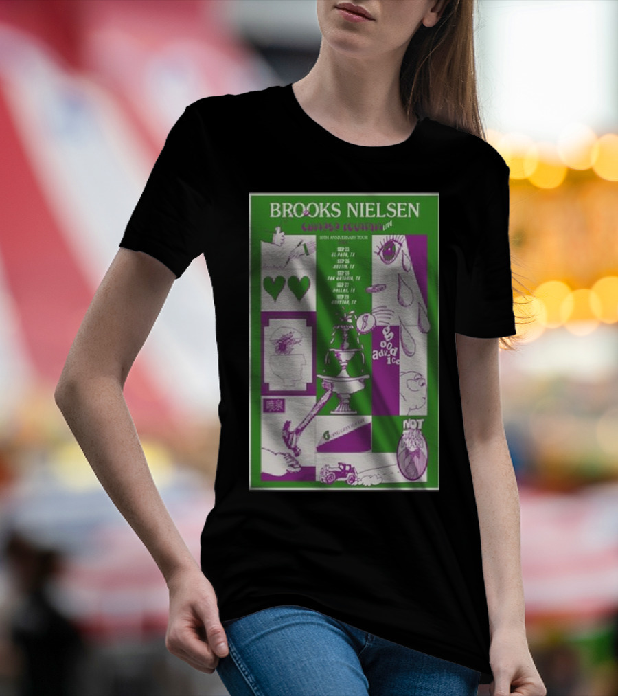 Brooks Nielsen Chinese Fountain 10th Anniversary Tour Hearts Heads Good Advice T-Shirt