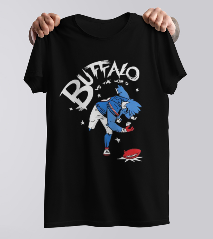 Buffalo Bills Vs The World Football Clash With Determined Player T-Shirt