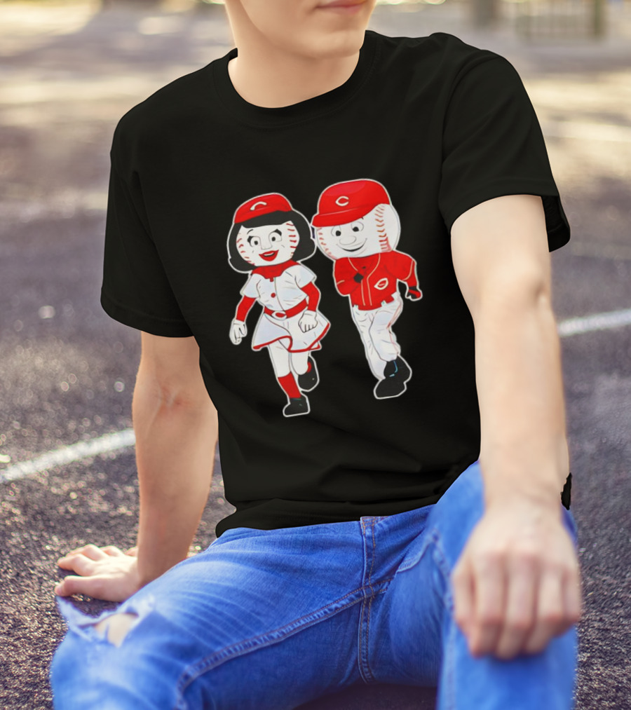 Cincinnati Reds Rosie Red And Mr. Red Mascots T-Shirt