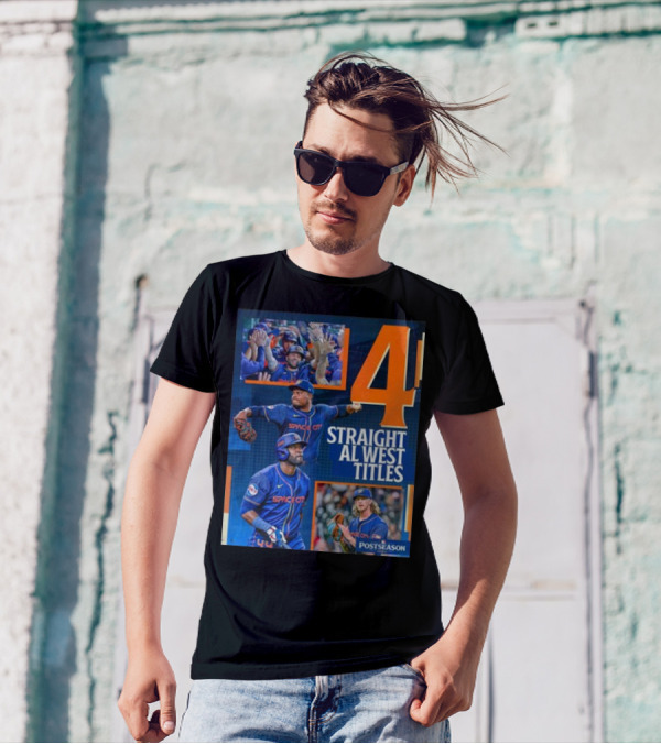 4 Straight AL West Titles Houston Astros Space City Postseason T-Shirt