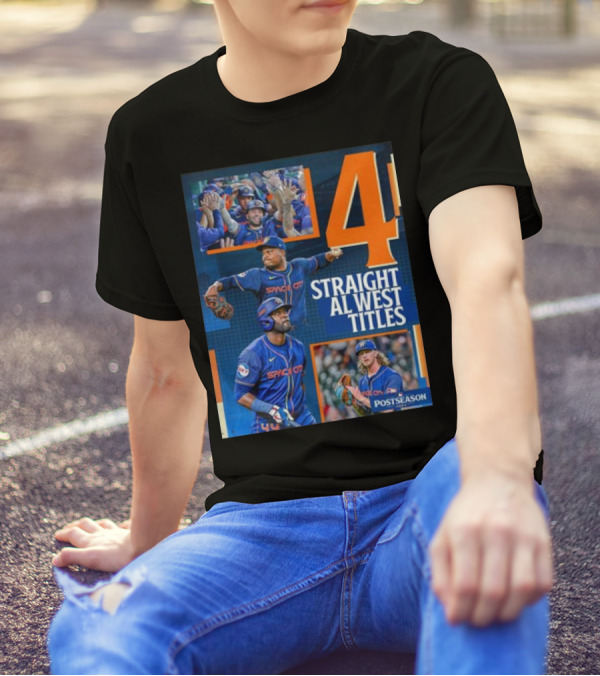 4 Straight AL West Titles Houston Astros Space City Postseason T-Shirt