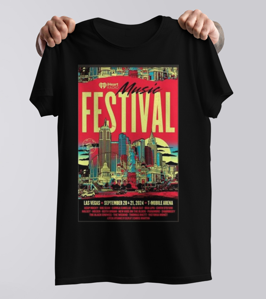 IHeartRadio Music Festival Las Vegas September 20-21 2024 T-Mobile Arena Event Featuring Artists Like Billie Eilish And Imagine Dragons T-Shirt