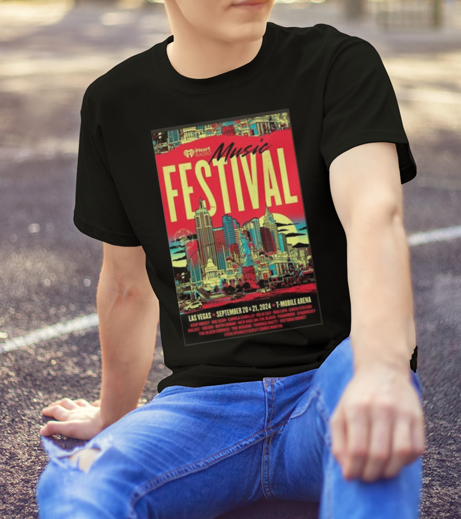 IHeartRadio Music Festival Las Vegas September 20-21 2024 T-Mobile Arena Event Featuring Artists Like Billie Eilish And Imagine Dragons T-Shirt