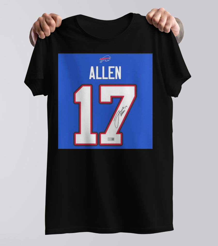 Josh Allen 17 Buffalo Bills Jersey Memorabilia T-Shirt