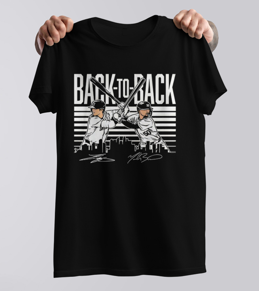 Los Angeles Dodgers BACK-TO-BACK Signatures Vintage Shohei Ohtani Mookie Betts T-Shirt