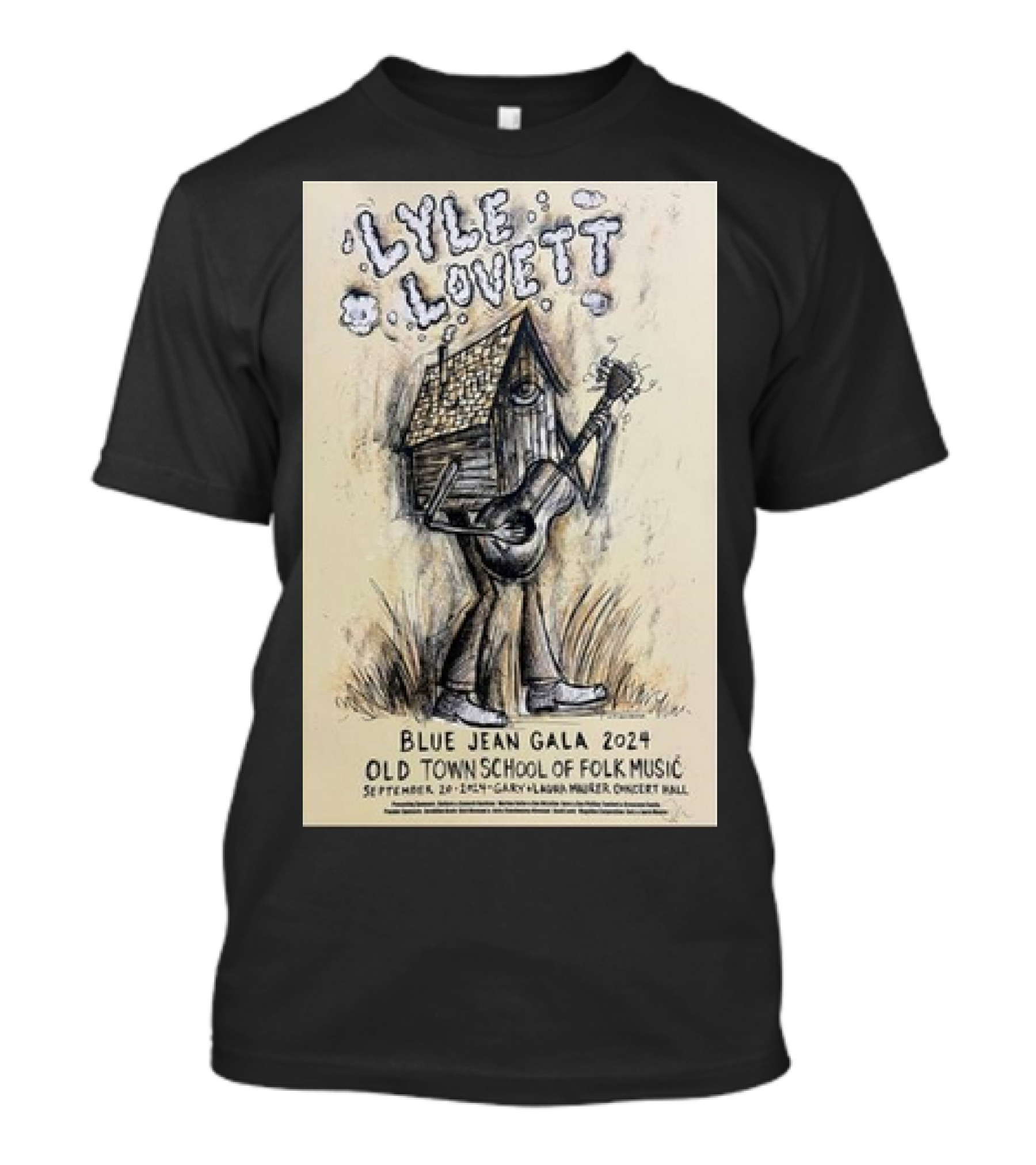 Lyle Lovett Blue Jean Gala 2024 Old Town School Of Folk Music September 20-21 Gary And Laura Maurer Concert Hall T-Shirt