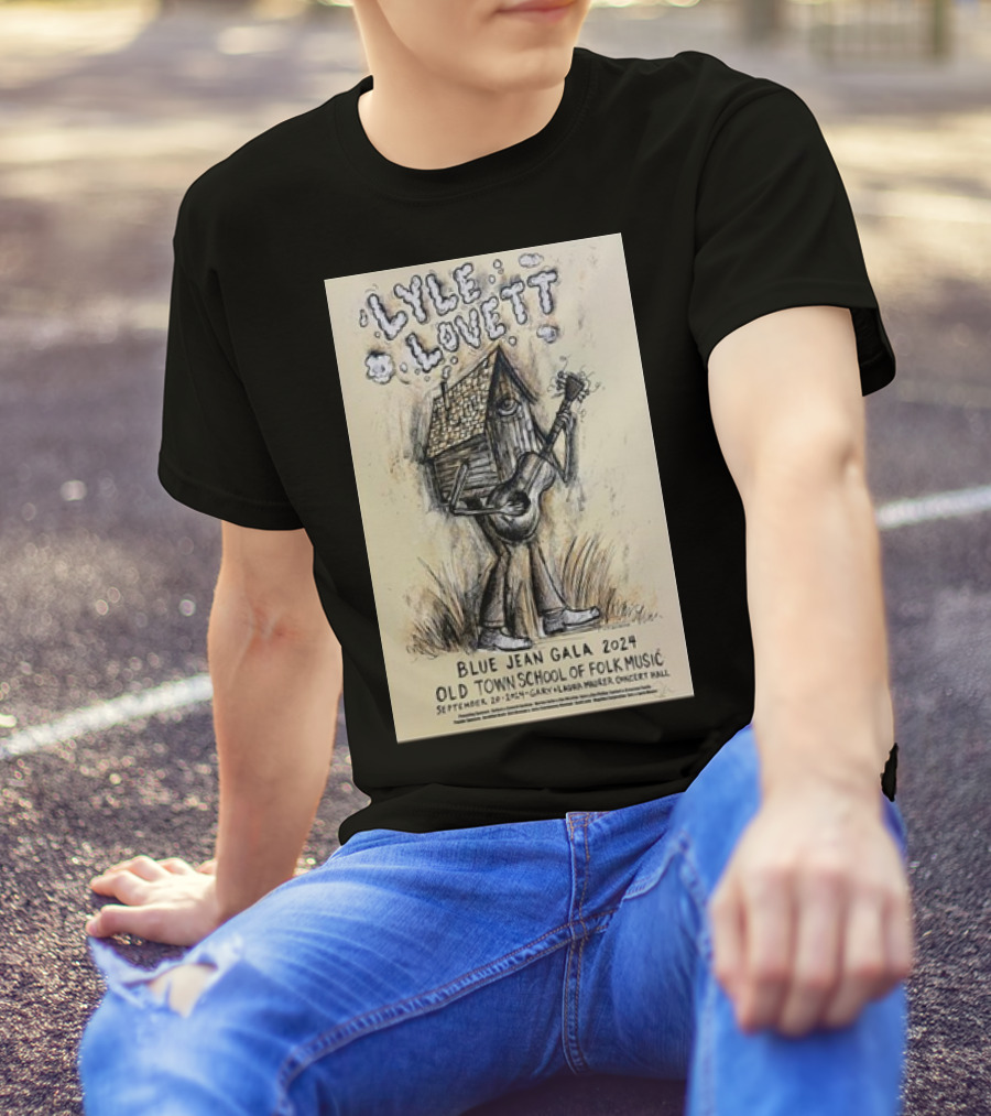 Lyle Lovett Blue Jean Gala 2024 Old Town School Of Folk Music September 20-21 Gary And Laura Maurer Concert Hall T-Shirt