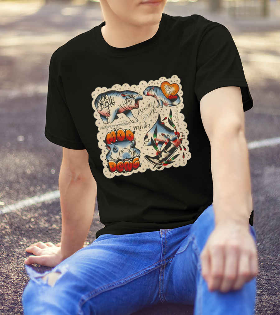 Vicky Morgan Tattoo Moo Deng Bouncy Pork 2021-2024 T-Shirt