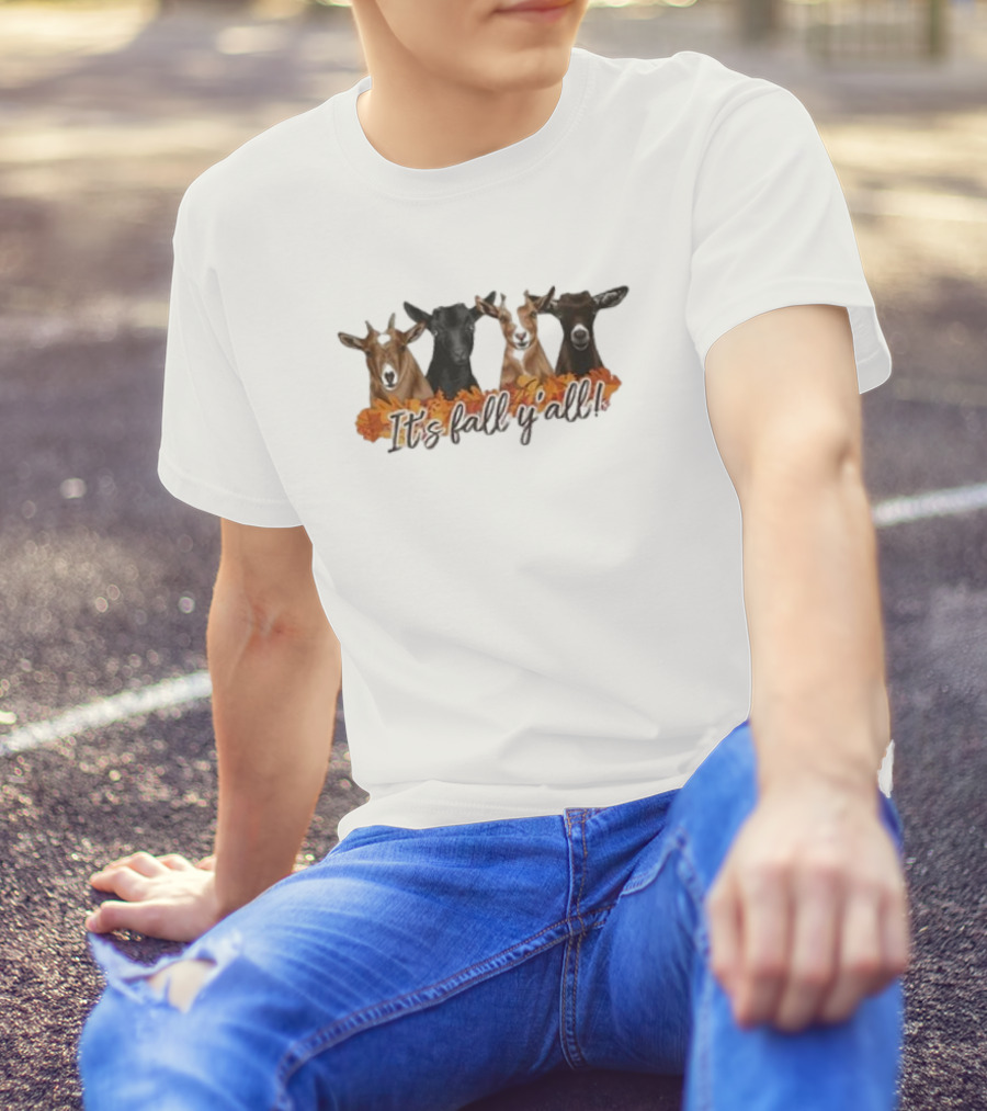 It’s Fall Y’All Goats And Autumn Leaves T-Shirt