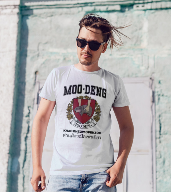 Moo Deng Khao Kheow Open Zoo Emblem With Manatee Crest T-Shirt