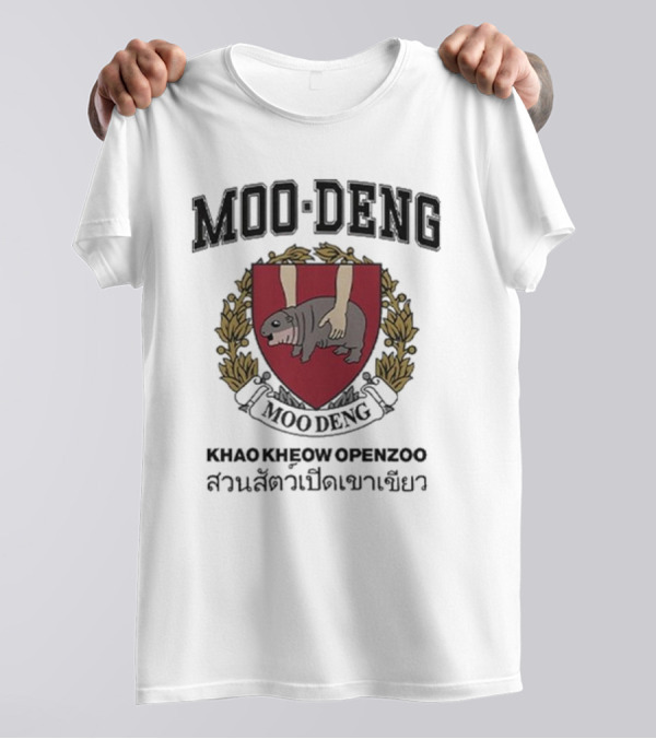 Moo Deng Khao Kheow Open Zoo Emblem With Manatee Crest T-Shirt