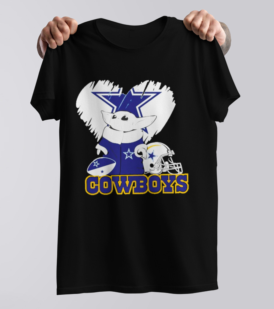 Baby Yoda Cowboys Star Wars NFL Football Season T-Shirt