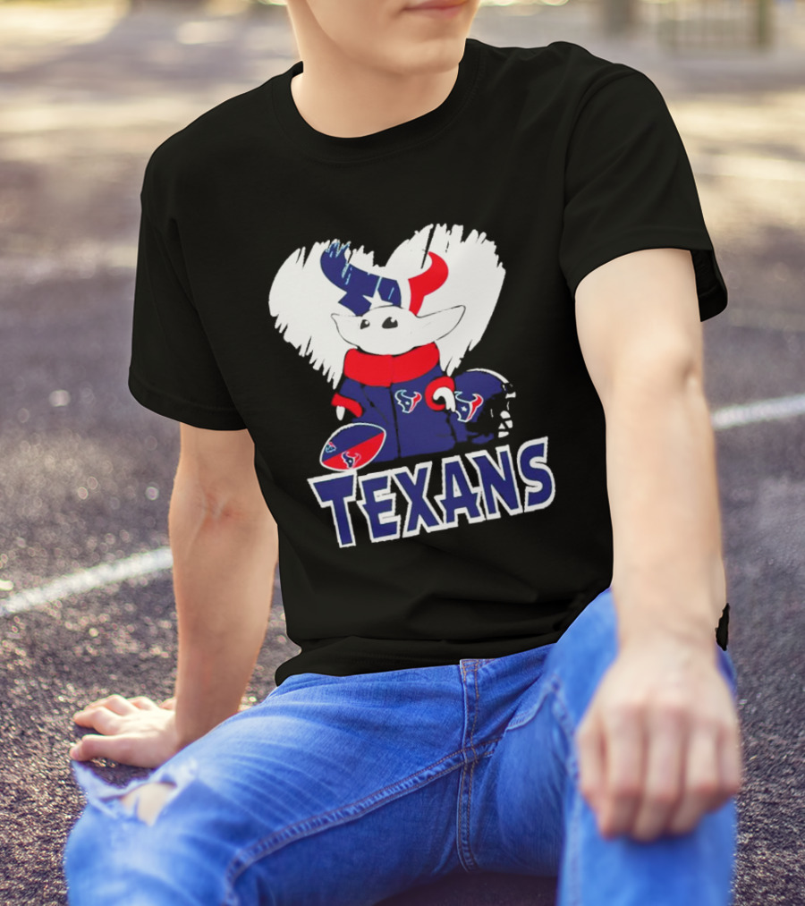 Baby Yoda Star Wars X Houston Texans NFL Football Season 2024 Texan Spirited Grogu With Football Gear And Team Colors T-Shirt