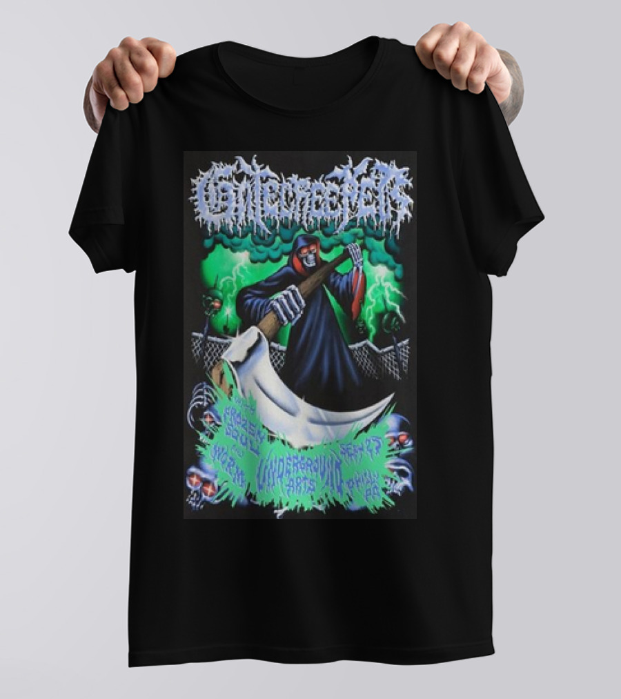 Gatecreeper 2024 Tour Poster Underground Arts Philadelphia по на 25 сентября Grim Reaper T-Shirt