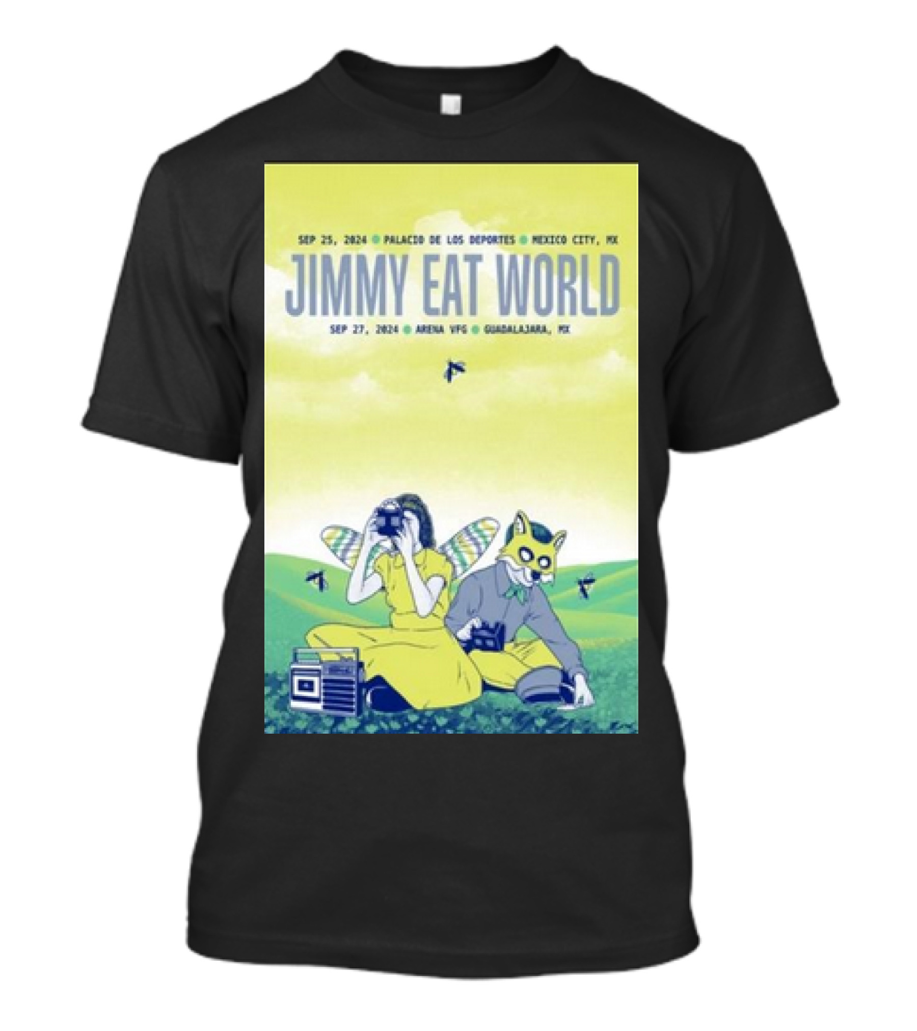 SEP 25 2024 PALACIO DE LOS DEPORTES MEXICO CITY SEP 27 2024 ARENA VFG GUADALAJARA JIMMY EAT WORLD TOUR MEXICO T-Shirt