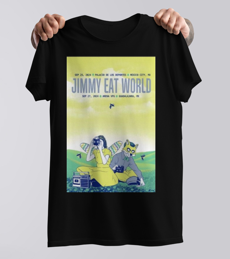 SEP 25 2024 PALACIO DE LOS DEPORTES MEXICO CITY SEP 27 2024 ARENA VFG GUADALAJARA JIMMY EAT WORLD TOUR MEXICO T-Shirt