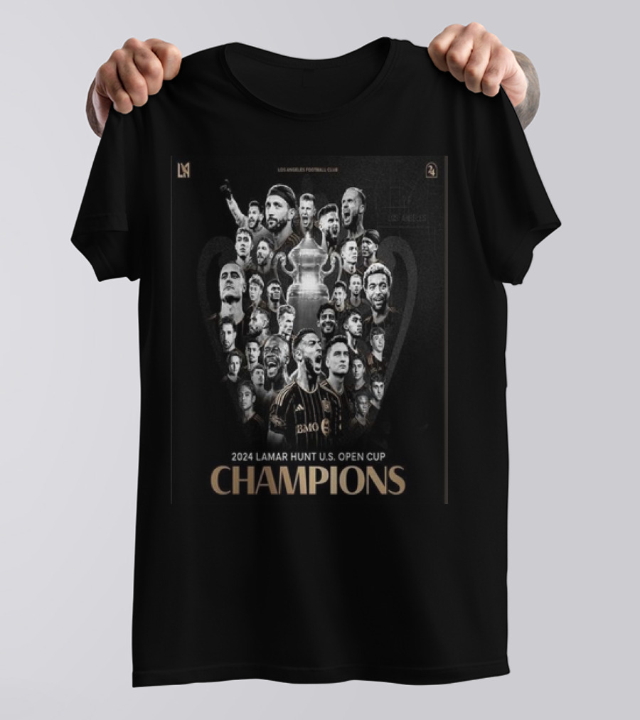 Los Angeles Football Club 2024 Lamar Hunt US Open Cup Champions Montage T-Shirt