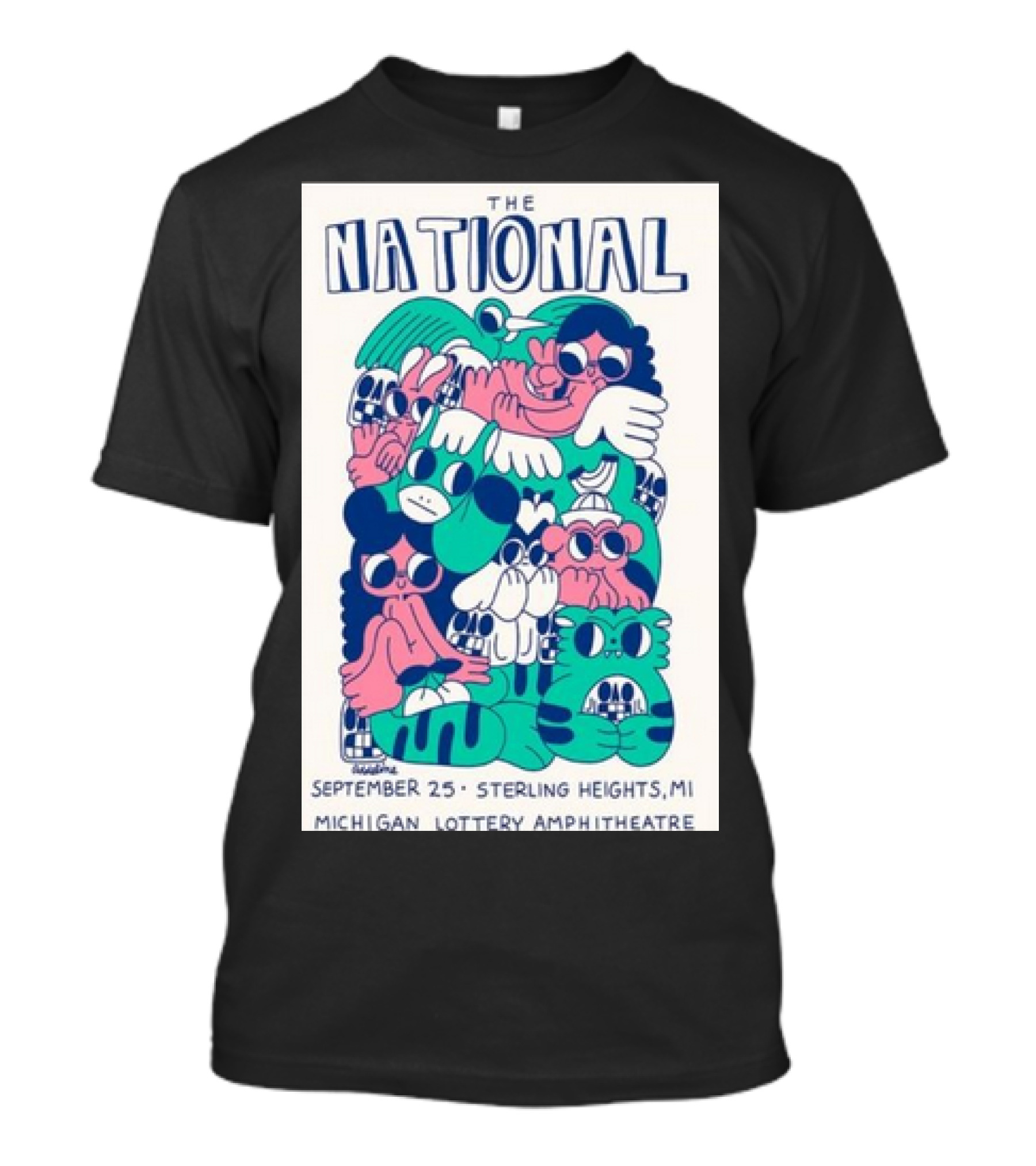 The National September 25 Sterling Heights MI Michigan Lottery Amphitheatre Tour T-Shirt