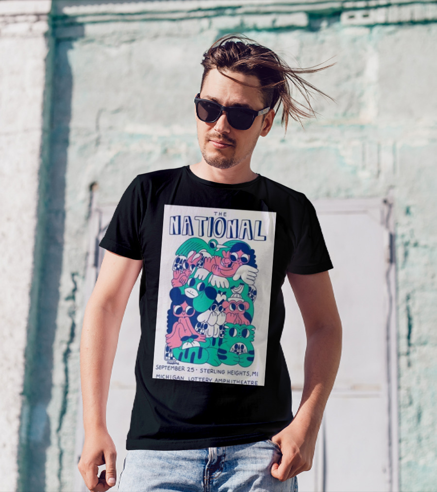 The National September 25 Sterling Heights MI Michigan Lottery Amphitheatre Tour T-Shirt