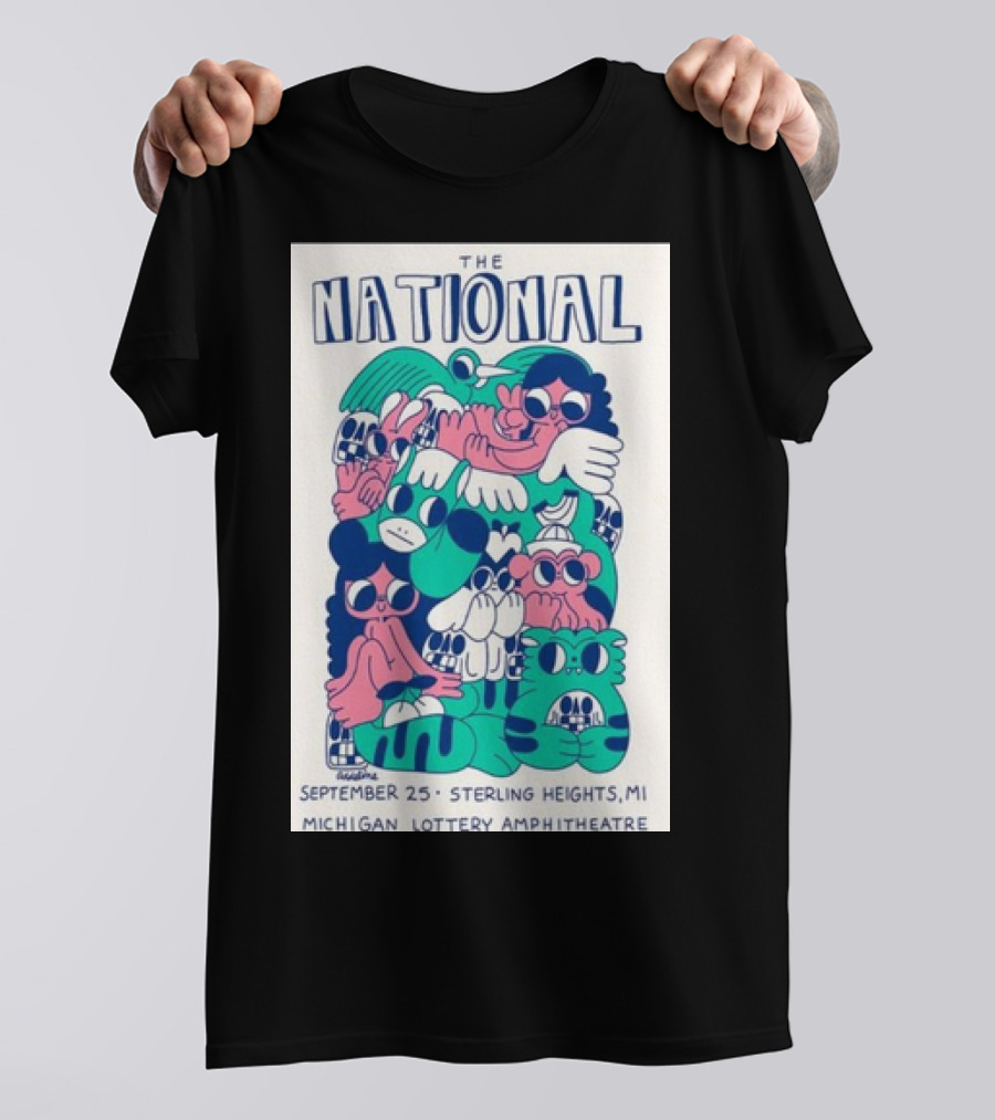The National September 25 Sterling Heights MI Michigan Lottery Amphitheatre Tour T-Shirt