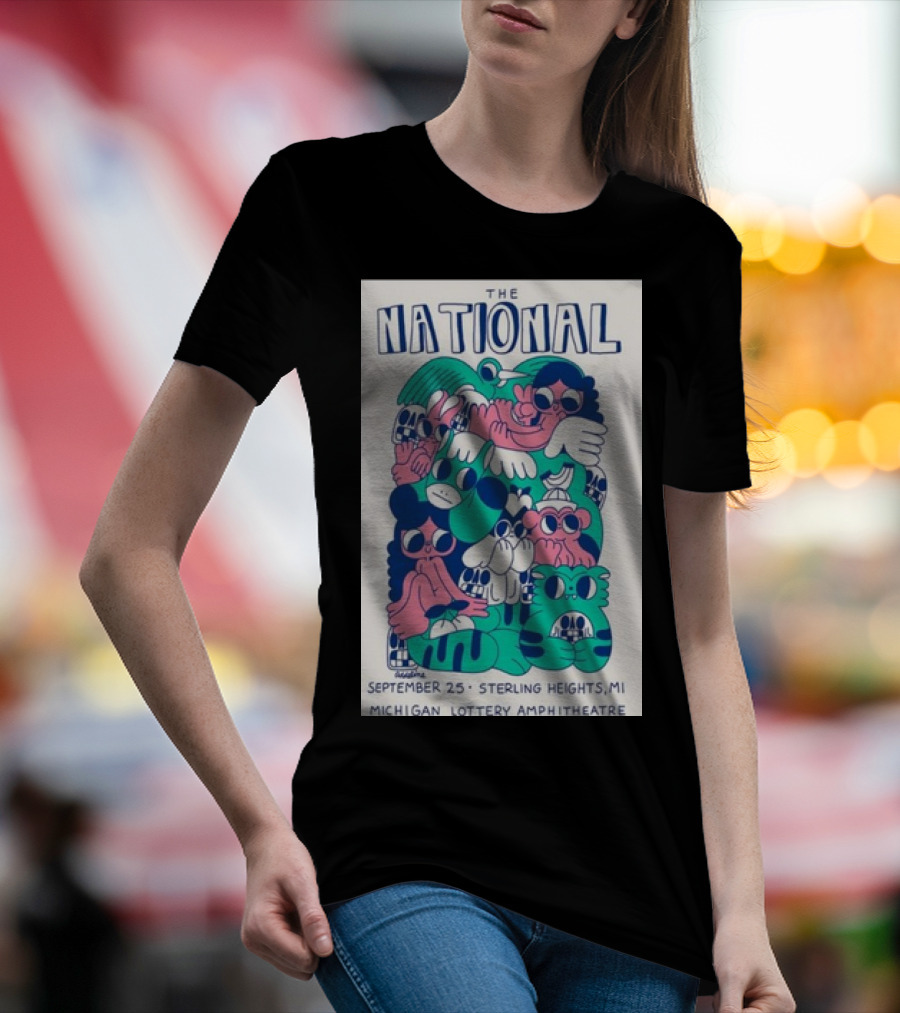 The National September 25 Sterling Heights MI Michigan Lottery Amphitheatre Tour T-Shirt