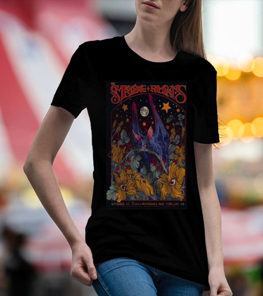 The Smashing Pumpkins Concert Poster September 25, 2024 Providence Park Portland OR Moon And Stars T-Shirt