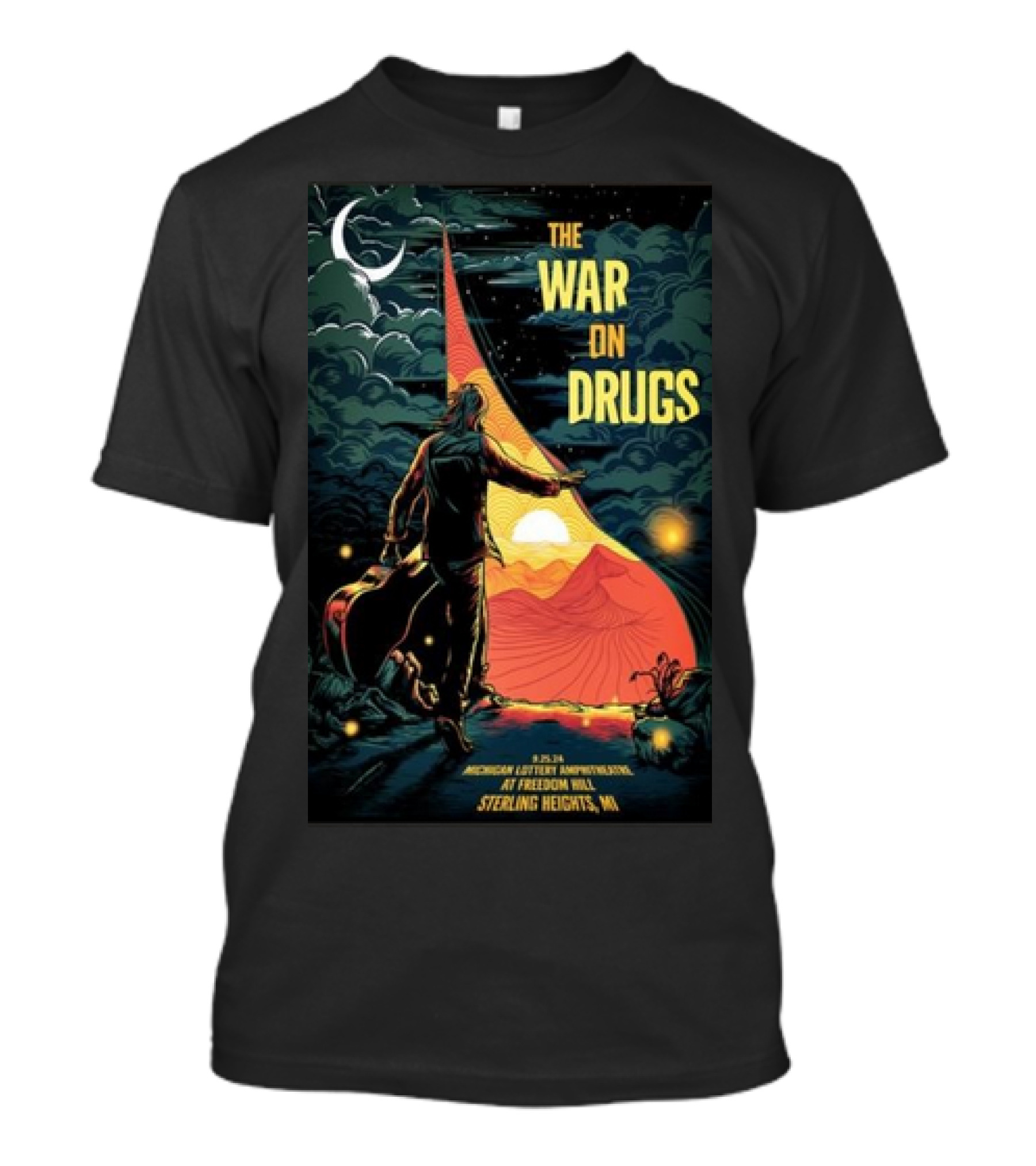 The War On Drugs Live At Michigan Lottery Amphitheatre Freedom Hill Sterling Heights September 25 T-Shirt