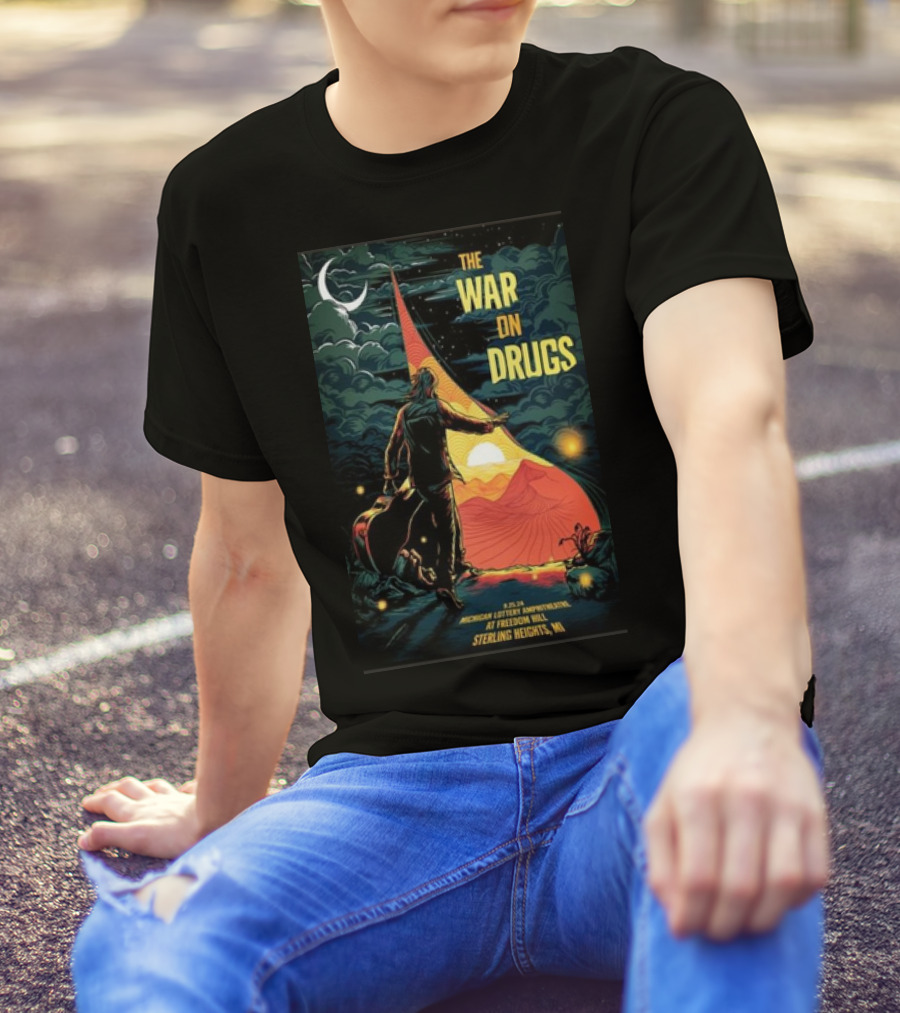 The War On Drugs Live At Michigan Lottery Amphitheatre Freedom Hill Sterling Heights September 25 T-Shirt