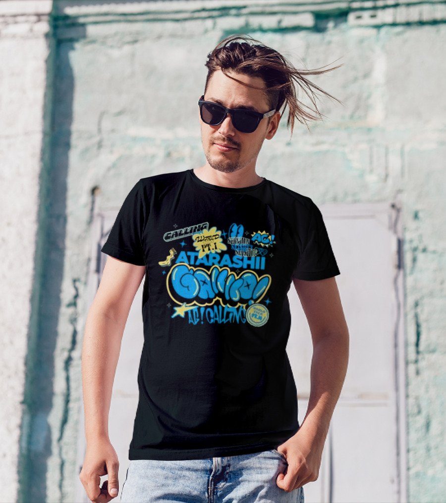 Atarashii Gakko AG At Calling Blue And Black Word Up Tour T-Shirt