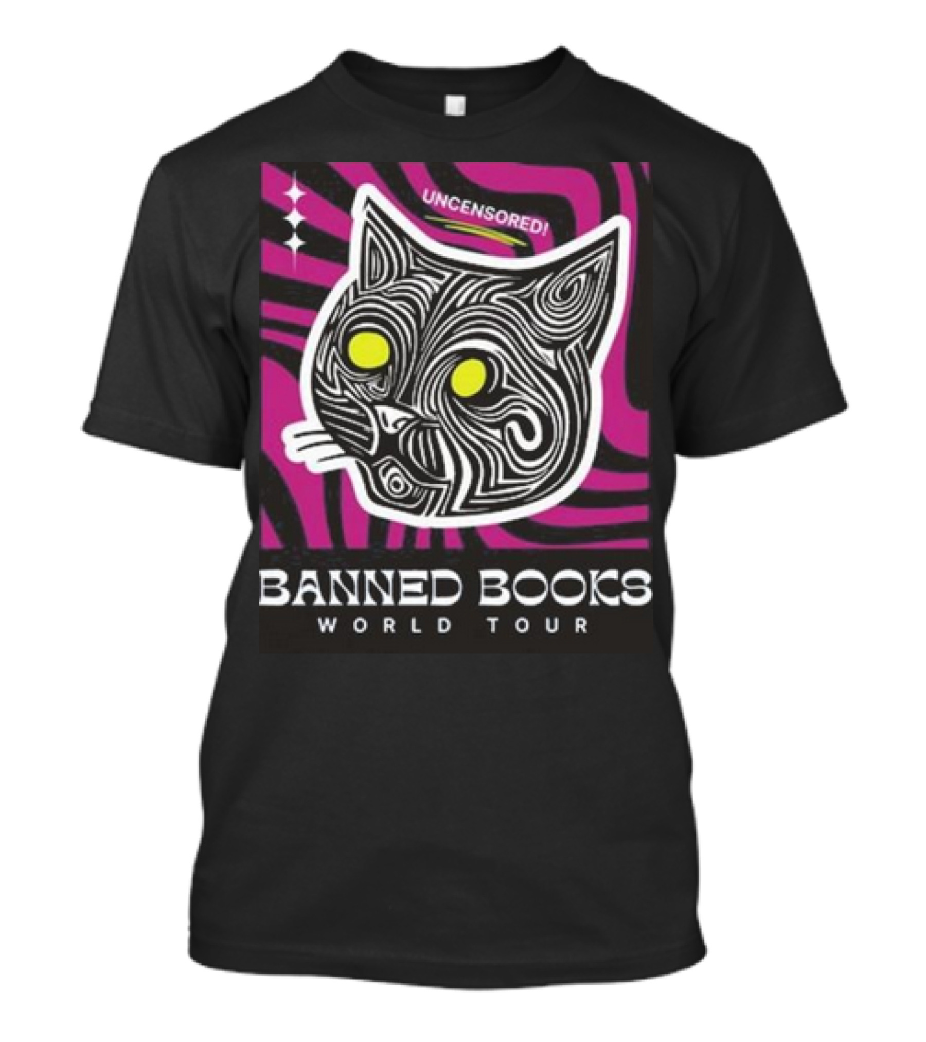 Banned Books World Tour Uncensored Cat T-Shirt