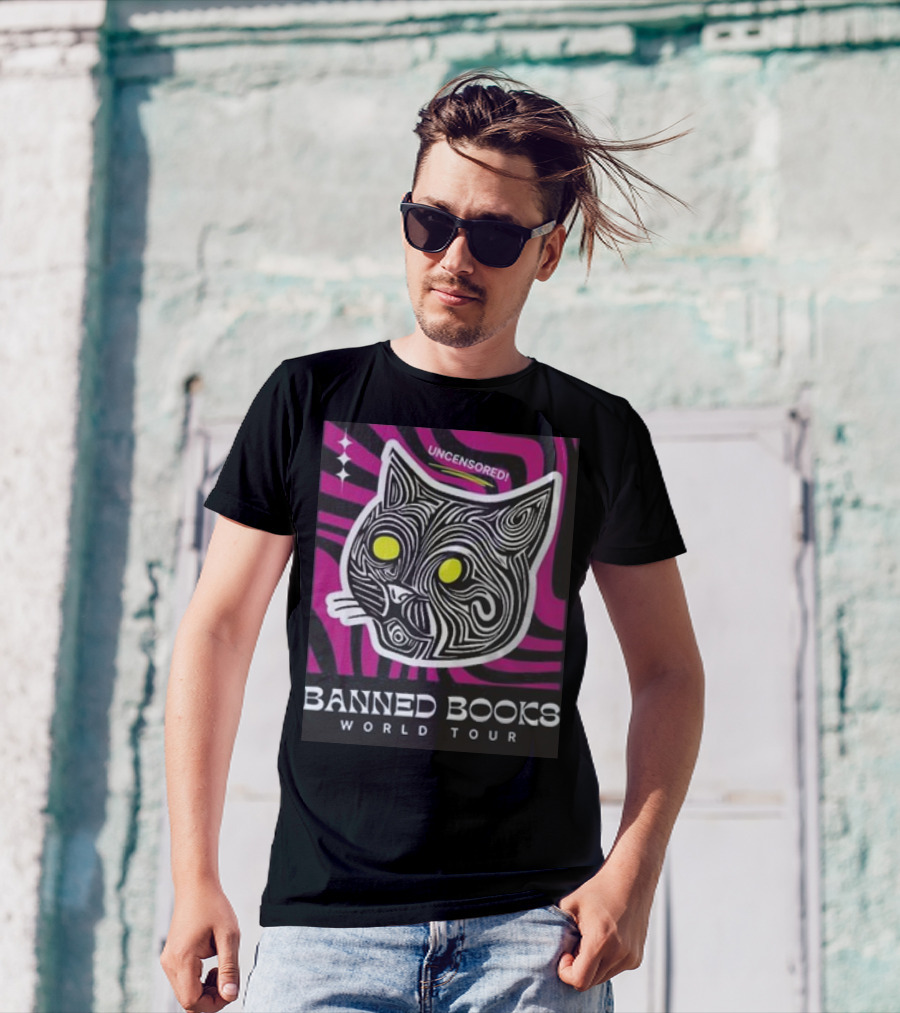 Banned Books World Tour Uncensored Cat T-Shirt