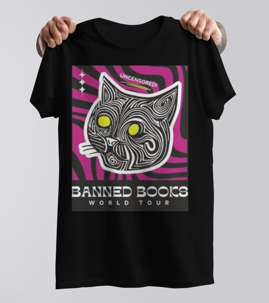 Banned Books World Tour Uncensored Cat T-Shirt