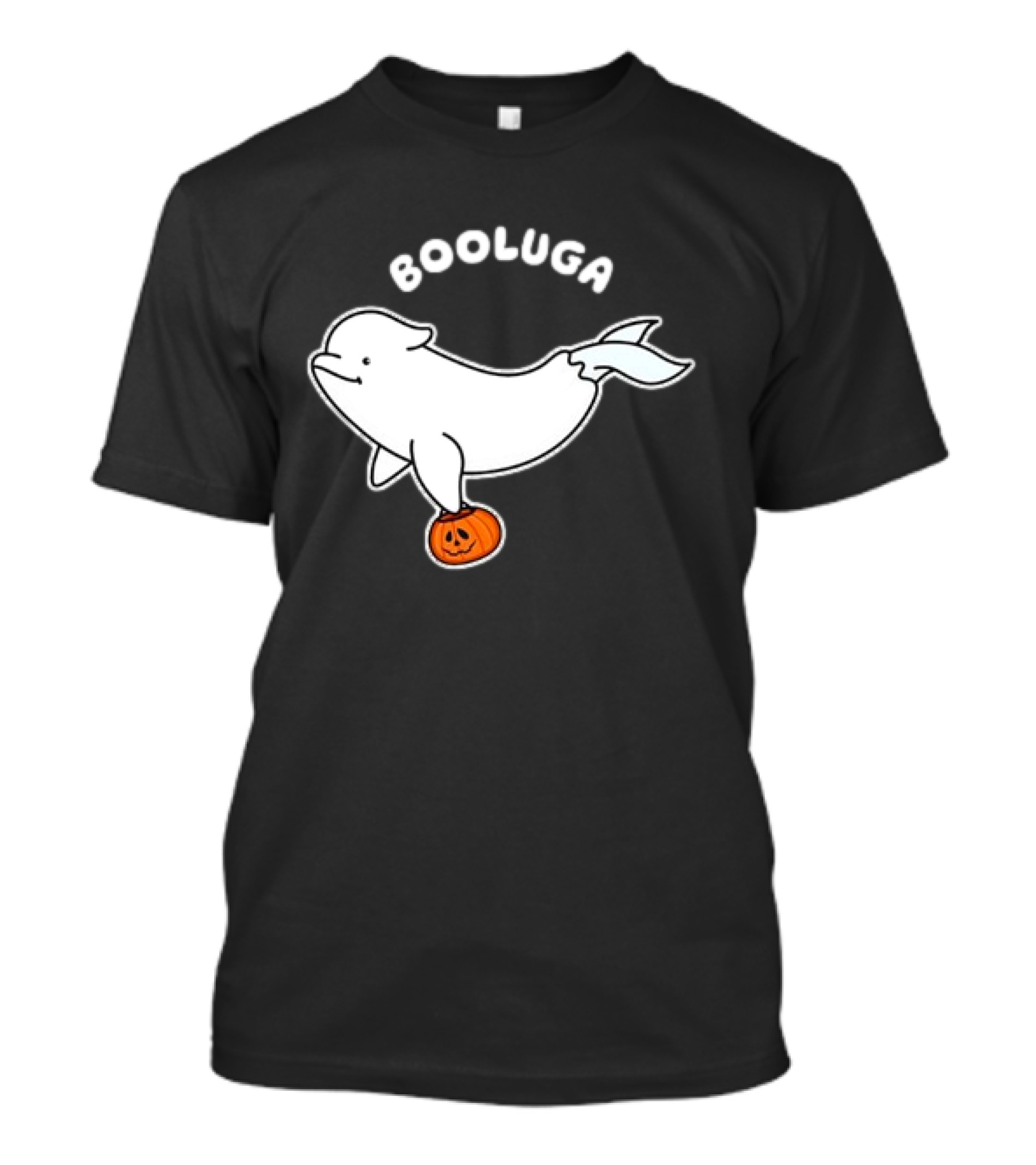 Booluga Halloween Whale Holding Pumpkin T-Shirt