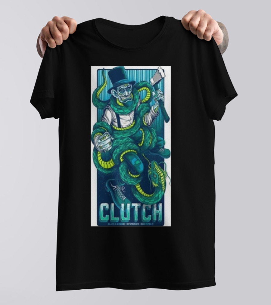 Clutch Tour Sept 26 2024 GLC Live 20 Monroe Grand Rapids MI Snake And Top Hat T-Shirt