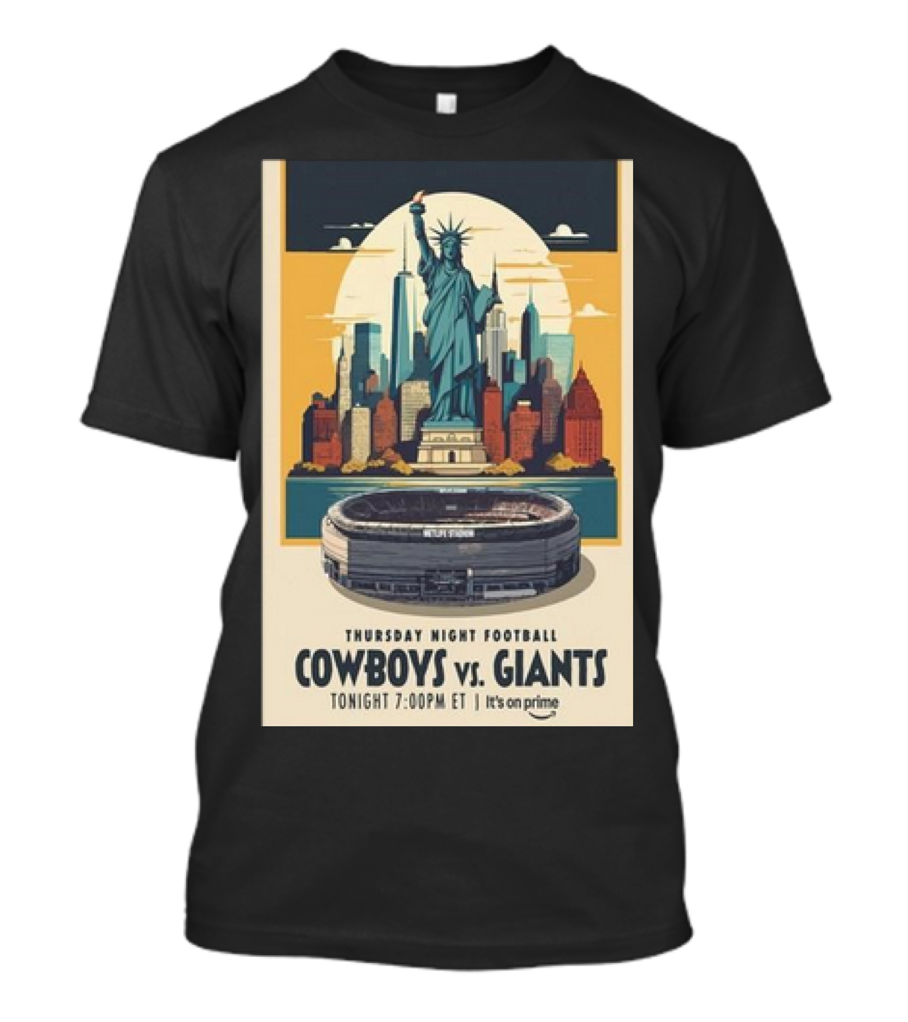 Thursday Night Football Cowboys Vs. Giants Tonight 7:00 PM ET On Prime T-Shirt