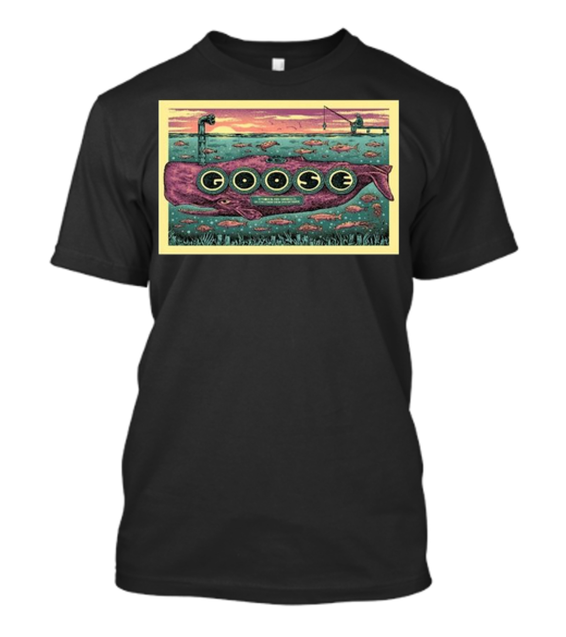 Goose Whale Fishing Scene The Cal Coast Credit Union Open Air Theatre At SDSU San Diego CA September 26 2024 Event T-Shirt