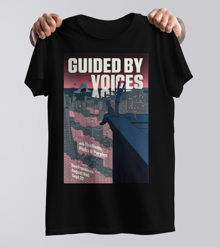 Guided By Voices San Francisco August Hall Sept 27 With The Reds Pinks And Purples T-Shirt
