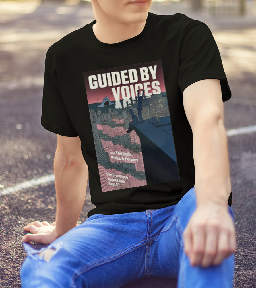 Guided By Voices San Francisco August Hall Sept 27 With The Reds Pinks And Purples T-Shirt