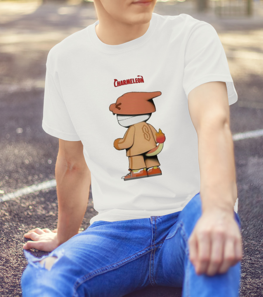 Charmeleon Sabhop Sabito Playera Cartoon Character With Fire Tail T-Shirt