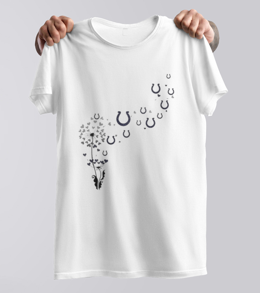Indianapolis Colts Horseshoe Floral Dandelion T-Shirt