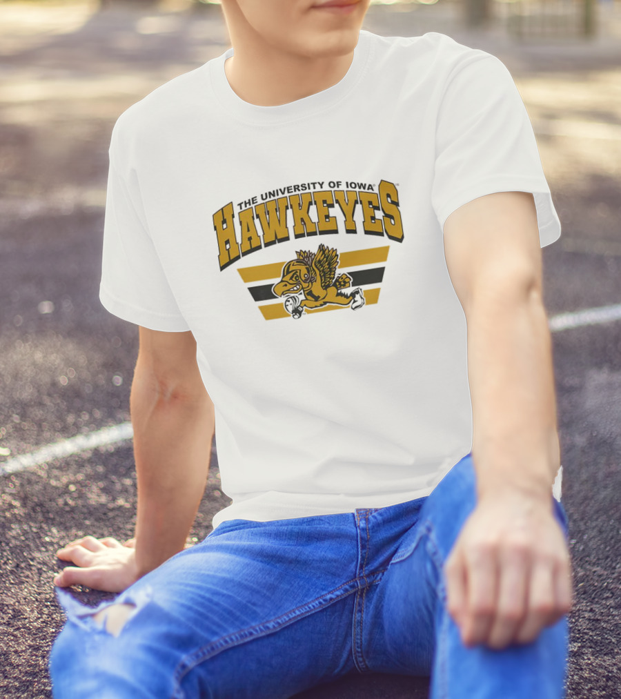The University Of Iowa Hawkeyes Flying Mascot Sports T-Shirt